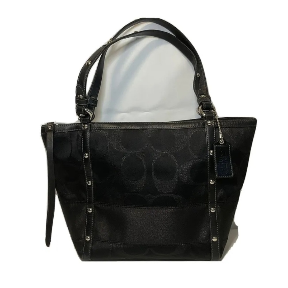 COACH Black Signature "C" Studded Lurex 12905.